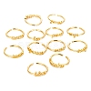 12Pcs 12 Style Brass Cuff Rings RJEW-LS0001-37G-4