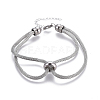 304 Stainless Steel Mesh Chain Bracelets BJEW-O173-01-2