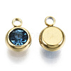 PVD Vacuum Plating 201 Stainless Steel Rhinestone Charms STAS-S068-09G-1