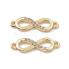 Brass Micro Pave Clear Cubic Zirconia Connector Charms KK-E068-VB388-2