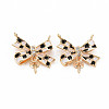 Brass Micro Pave Cubic Zirconia Connector Charms KK-S364-010-1
