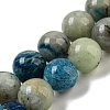 Natural Blue Azurite in Calcite Beads Strands G-NH0003-F01-02-1