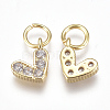 Brass Micro Pave Cubic Zirconia Charms LS-ZIRC-F111-08G-03-2