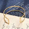 Ion Plating(IP) 304 Stainless Steel Hollow Open Cuff Bangles for Women BJEW-S155-04G-5