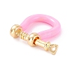 Brass Enamel D-Ring Anchor Shackle Clasps KK-P201-01G-F-2