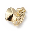 Real 18K Gold Plated Rack Plating Brass Micro Pave Cubic Zirconia Pendants KK-C015-02G-17-3