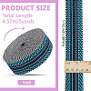 5 Yards Polyester Striped Jacquard Ribbon OCOR-WH0078-287C-2