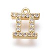 Golden Plated Brass Micro Pave Cubic Zirconia Charms X-ZIRC-L075-51H-1