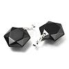 Faceted Natural Dyed & Heated Black Agate Pendants G-F340-03A-2
