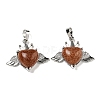 Synthetic Goldstone with Clear Cubic Zirconia Pendants G-G133-02P-27-1