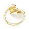 Leaf Rack Plating Brass Cuff Rings RJEW-D020-07G-3