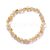 Natural Citrine Bead Stretch Bracelets LS-BJEW-K213-62-2