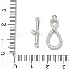 Brass Micro Pave Clear Cubic Zirconia Toggle Clasps CU-CBAC675-05P-4