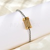 304 Stainless Steel Link Bracelets for Women BJEW-Z087-17GP-3