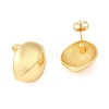 Brass Oval Stud Earrings EJEW-K251-10G-2