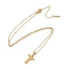 Ion Plating(IP) Initial Letter 304 Stainless Steel Pendant Necklaces NJEW-M199-01G-T-3