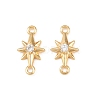 Brass Pave Clear Cubic Zirconia Connector Charms KK-H524-14G-1