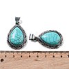 Synthetic Turquoise Teardrop Pendants G-A093-03AS-02-3