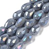 Opaque Solid Color Electroplate Glass Beads Strands LS-EGLA-N013-P10mm-B05-1
