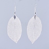 Brass Plated Natural Leaf Dangle Earrings EJEW-JE02653-1