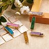 6Pcs 6 Colors Electroplated Natural Druzy Agate Links Connectors sgG-SZ0001-17-4