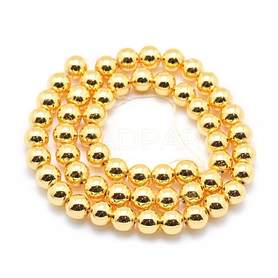 Electroplate Non-magnetic Synthetic Hematite Beads Strands G-L485-01F-G-1