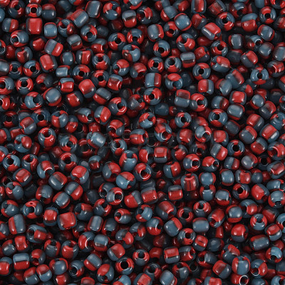12/0 Two Tone Opaque Glass Seed Beads SEED-T006-01A-A04-1