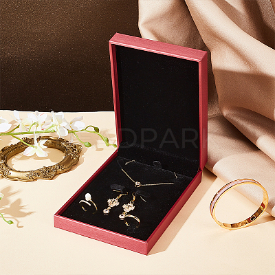Rectangle PU Leather with Lint Jewelry Storage Box AJEW-WH0505-86A-02-1