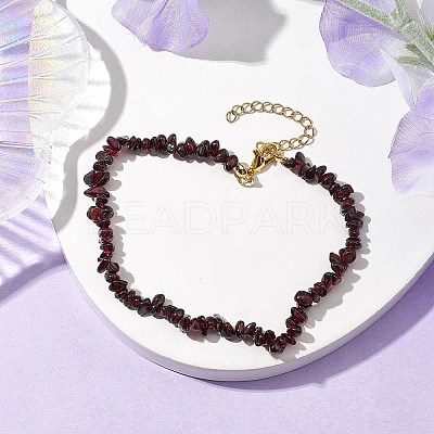 Natural Garnet Anklets AJEW-AN00592-11-1