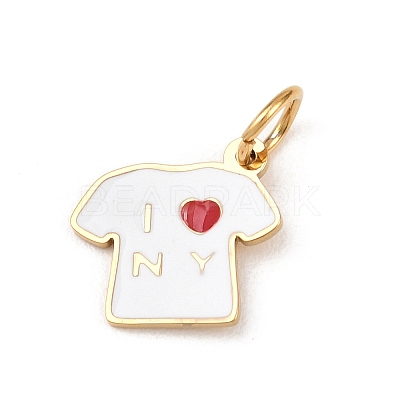 304 Stainless Steel Enamel Pendants STAS-I365-05G-02-1