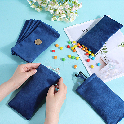 8Pcs Rectangle Velvet with Steel Glasses Case ABAG-BBC0001-15D-1