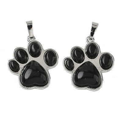 Natural Obsidian Pendants G-B194-02P-07-1
