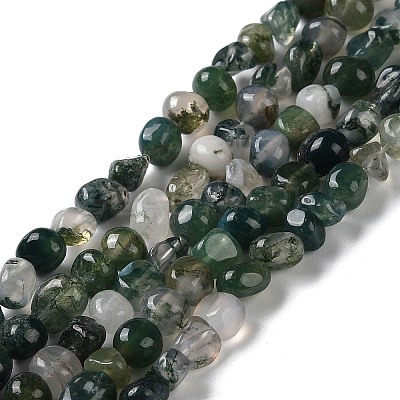 Natural Moss Agate Beads Strands G-D081-A02-1
