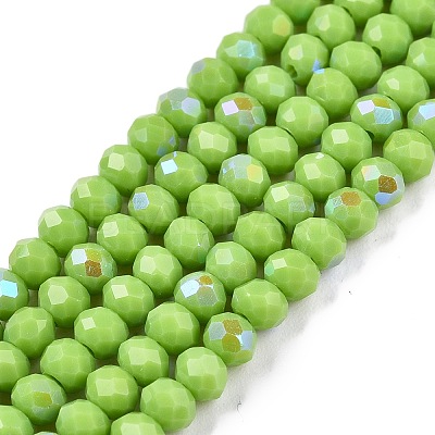Electroplate Opaque Solid Color Glass Beads Strands EGLA-A044-P3mm-L30-1