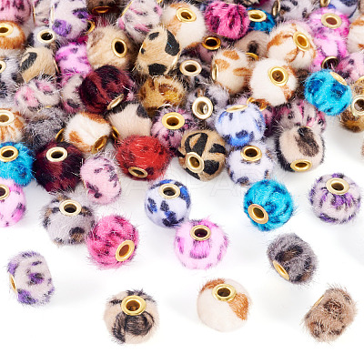 100Pcs Flocking Rondelle Beads FIND-TA0006-80-1