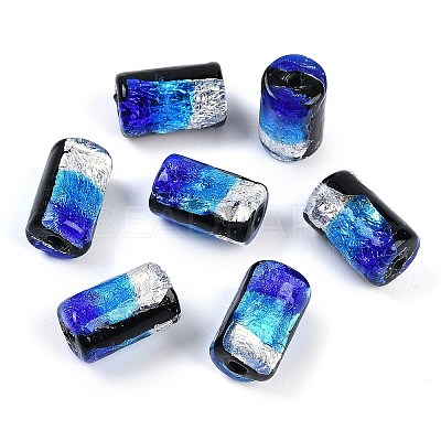 Handmade Silver Foil Glass Beads LAMP-I027-03B-1
