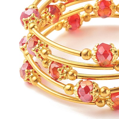 Bling Glass Beaded Wrap Bracelet BJEW-JB07746-1