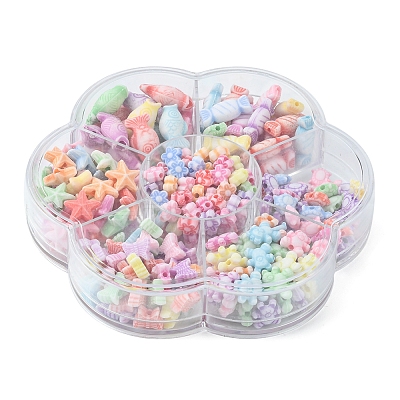 260Pcs 7 Style Craft Style Acrylic Beads MACR-FS0001-38-1