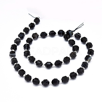 Natural Black Onyx Beads Strands G-O201B-52A-1
