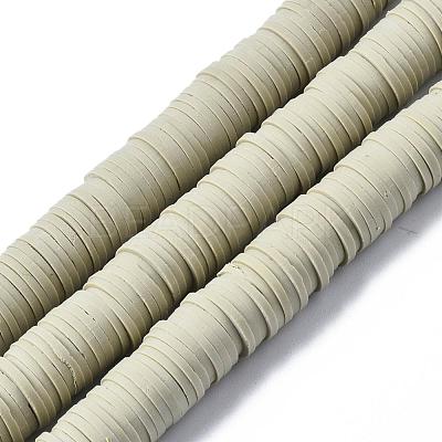 Flat Round Handmade Polymer Clay Beads CLAY-R067-10mm-02-1