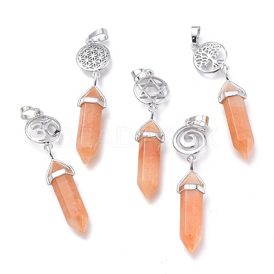 Natural Red Aventurine Pointed Big Pendants G-D0021-01P-17-1