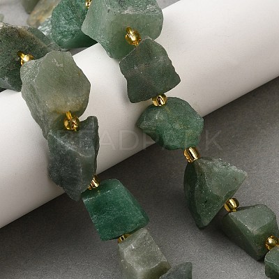 Raw Rough Natural Green Aventurine Beads Strands G-Z087-B05-1