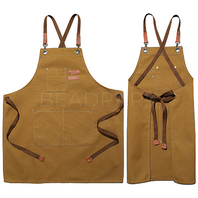 Canvas Cotton Apron AJEW-WH20060-29A-1