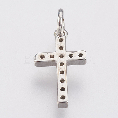 Brass Micro Pave Cubic Zirconia Pendants ZIRC-F083-008P-RS-1