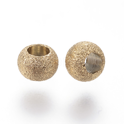 Ion Plating(IP) 304 Stainless Steel Textured Spacer Beads X-STAS-P108-04G-1