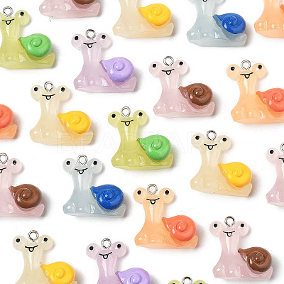 20Pcs Snail Resin Pendants RESI-FS0002-12-1