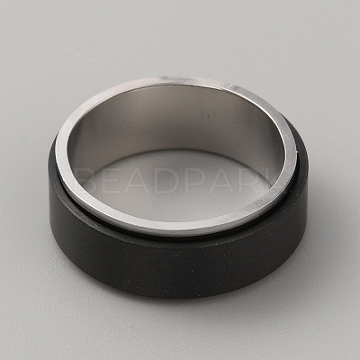 304 Stainless Steel Plain Rotating Finger Ring LS-RJEW-WH0011-10D-EB-1