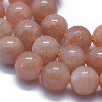 Natural Orange Sunstone Beads Strands G-D0013-76B-1