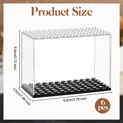 Rectangle Plastic Minifigure Display Case with Black Base ODIS-WH0004-14-1
