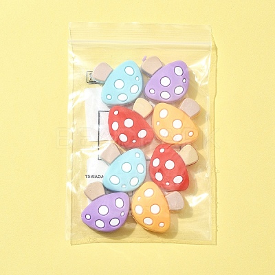 8Pcs 4 Colors Mushroom Food Grade Eco-Friendly Silicone Focal Beads SIL-FS0001-10-1
